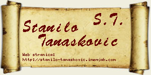 Stanilo Tanasković vizit kartica